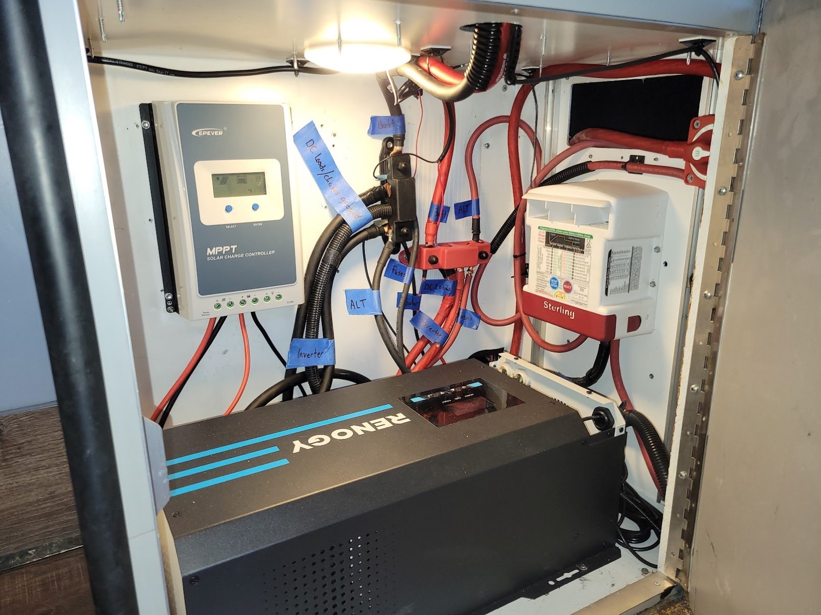 Rambo the Ambo — rebuilt power system in a converted ambulance