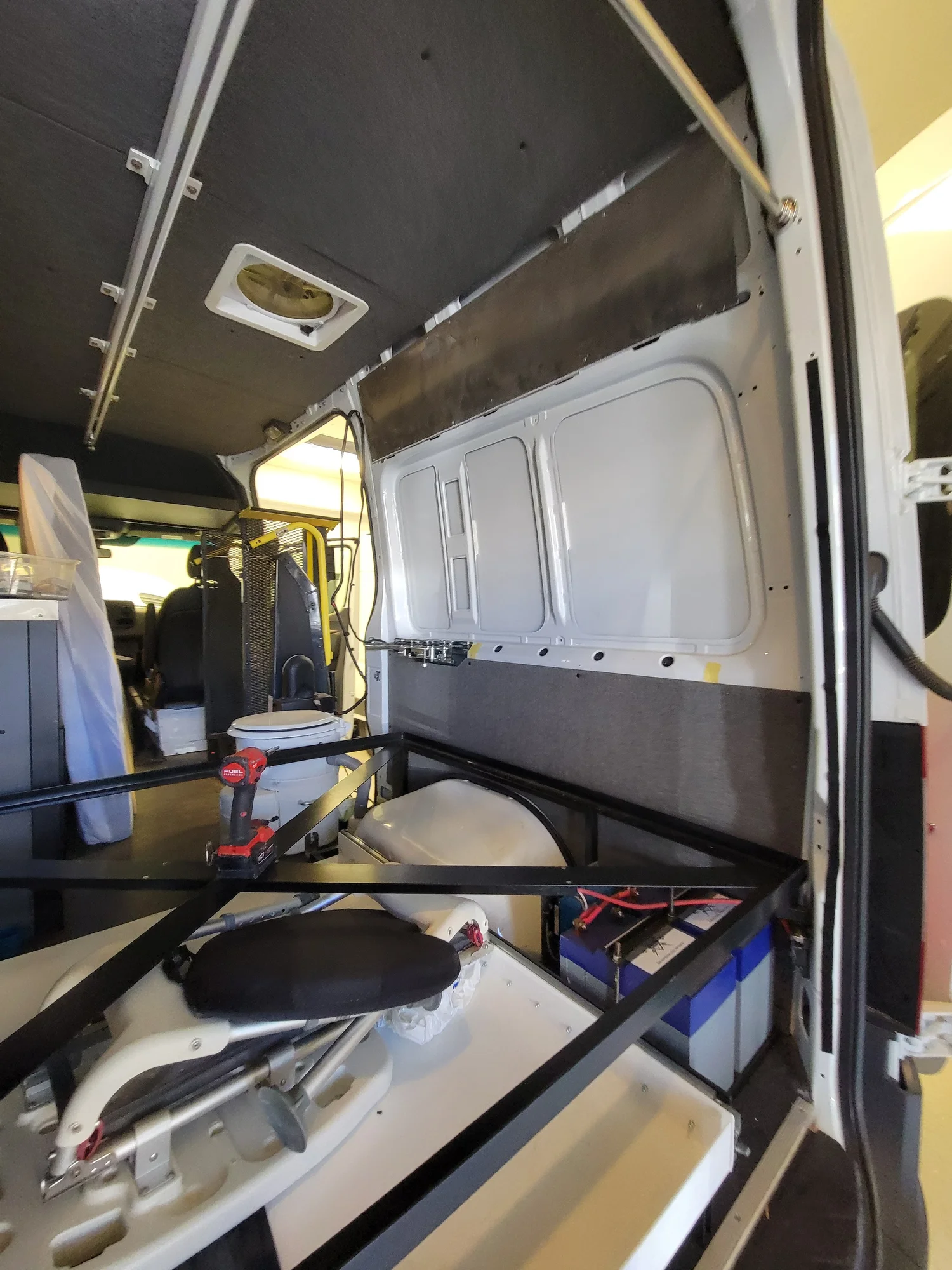New structure prepared the van for added storage and bed height.