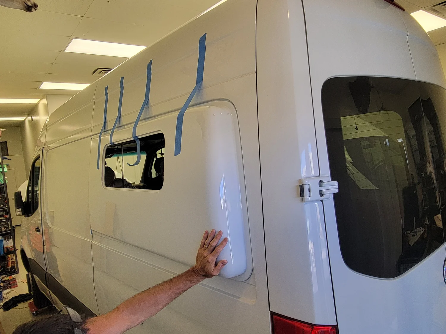 The Falcon's finished accessible interior with integrated lift, cabinetry, and upgraded systems